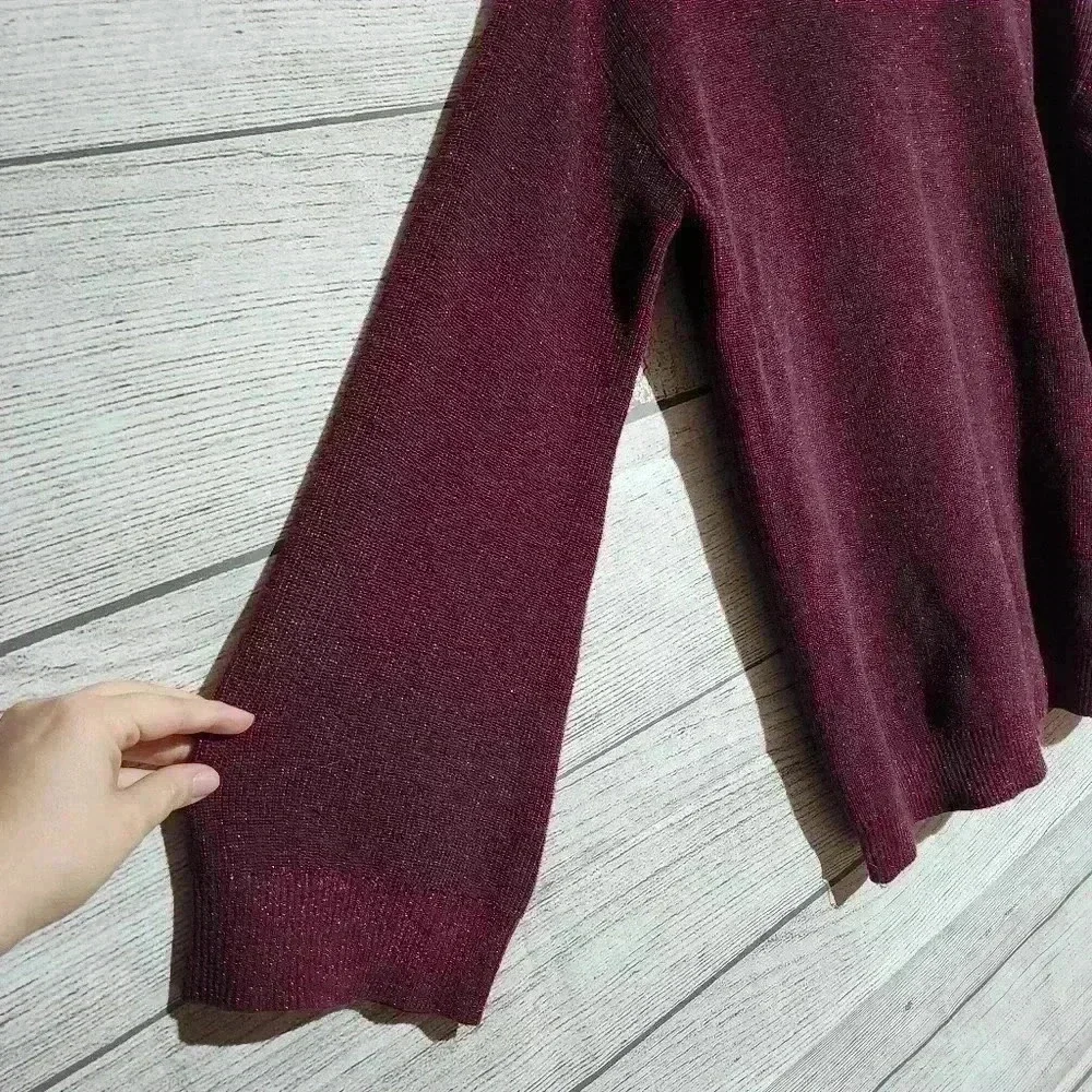 Michael Kors Shimmery Burgundy Top Size S - Picture 3 of 9